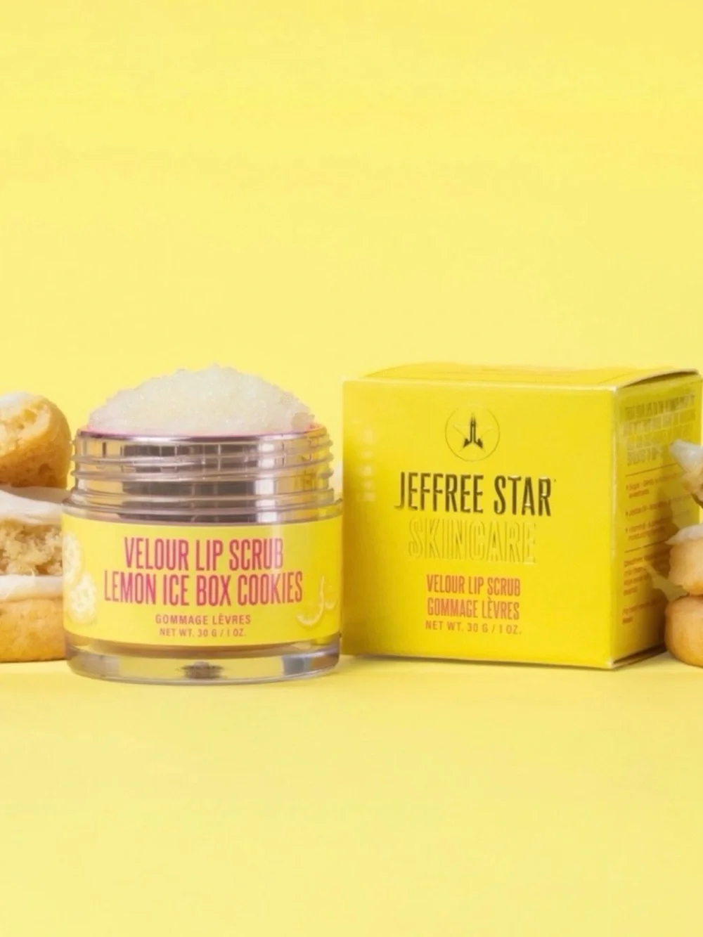 Jeffree Star Velour Lip Scrub Lemon Ice Box Cookies BNIB Vegan 30g Limited Ed